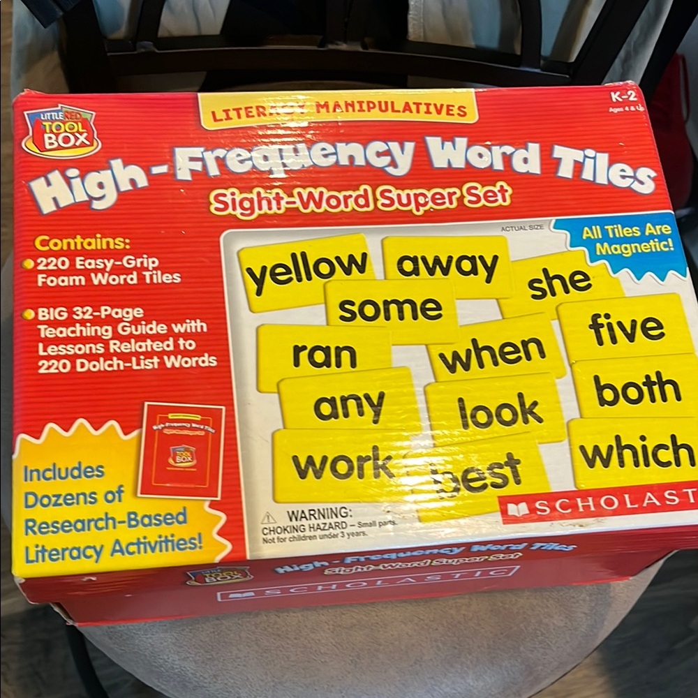 Scholastic Yellow and Red Learning Word Tiles